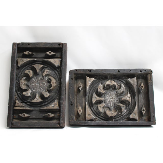 Lotus Flower Medallions Wall Art Architectural Fragment For Sale - Image 4 of 9