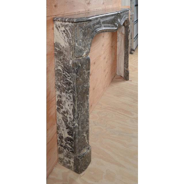 18th Century 18th Century Antique LXV French Fireplace Mantel Medium Gray Marble For Sale - Image 5 of 12