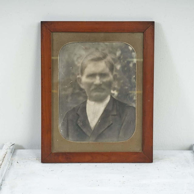 Unknown, Male Portrait Photograph, 1940s, Wood, Framed For Sale - Image 4 of 4