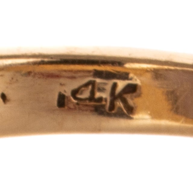 Modern 14k Gold Lavender Jade & Diamond Ring Vintage For Sale - Image 3 of 6