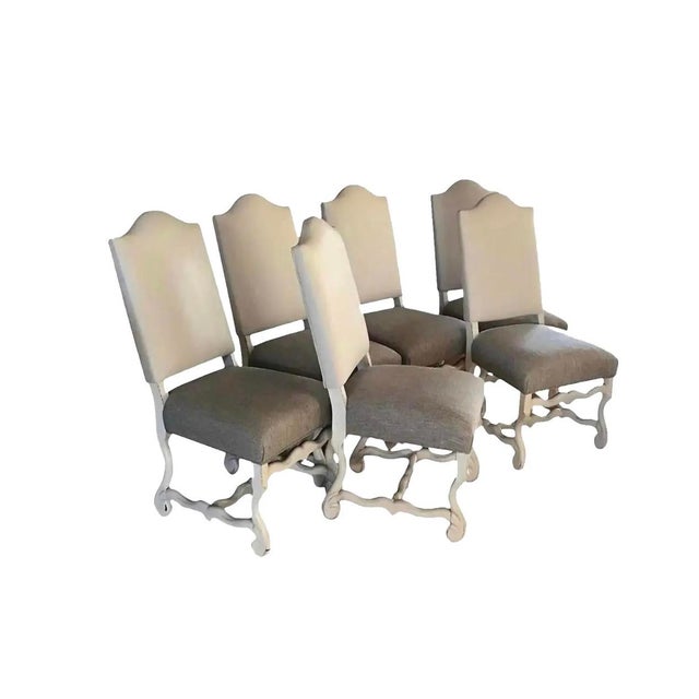 Leather Dining Chairs With Multicolor Tweed Woven Fabric For Sale - Image 11 of 12
