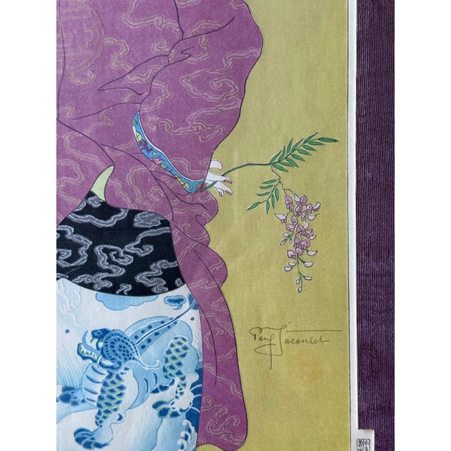 Japanese Woodblock Print Le Tabouret de Porcelaine by Paul Jacoulet For Sale - Image 13 of 16