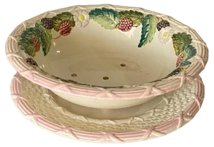 Vintage French Majolica Fruit Bowl Table Centerpiece, 1960s