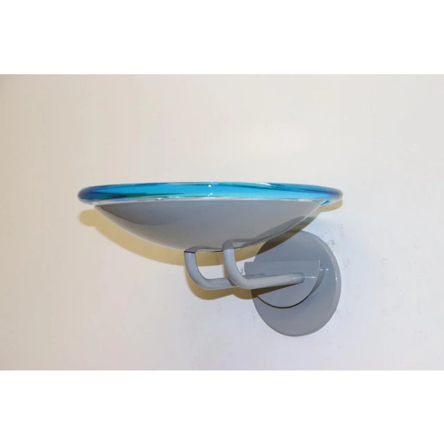 Itre Modern Murano Aqua Glass Wall Lamp For Sale - Image 4 of 10
