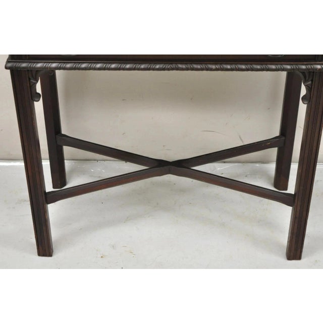 Antique Georgian Chippendale Mahogany Convertible Flip Top Console Game Table For Sale - Image 12 of 12