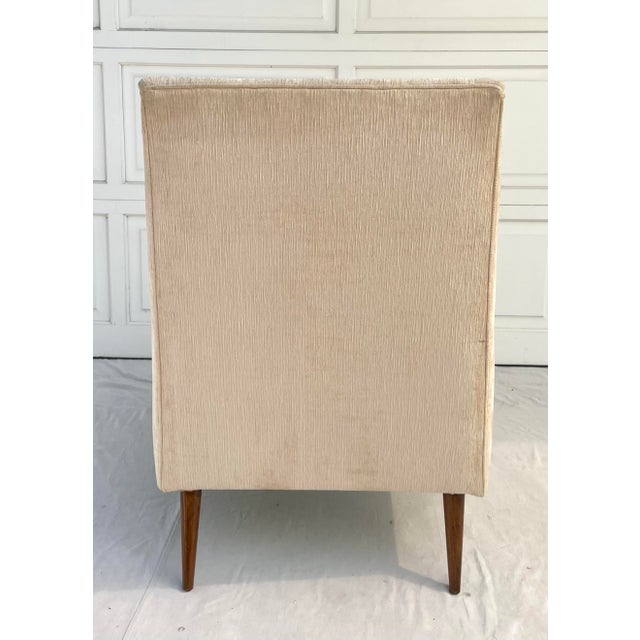 Cream High Back Lounge Chair Wood Arm For Sale - Image 8 of 12