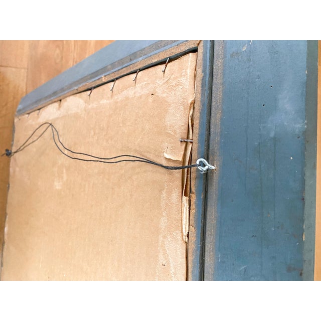 Wood Framed Sailboat Painting Early 20th Century With Sailor in Waves Storm Scene Nautical For Sale - Image 7 of 7