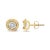Contemporary 14K Yellow Gold Plated .925 Sterling Silver 1-1/2 Cttw Round Brilliant Cut Diamond Solitaire Milgrain Stud Earrings - 2 Pieces For Sale - Image 3 of 6