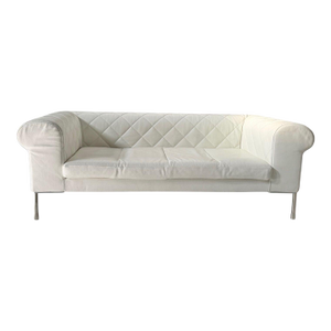 White Leather Barocco Sofa Model 1320 by Zanotta, Italy 1980