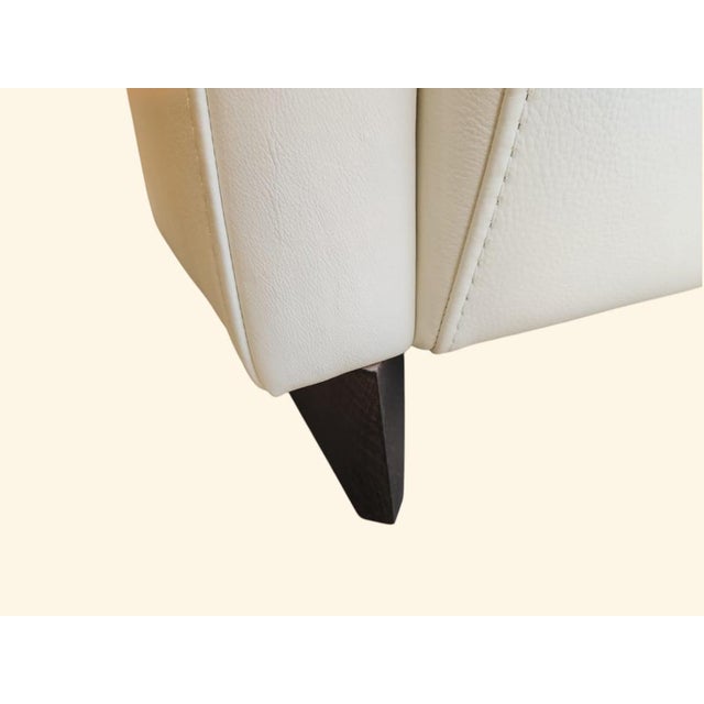 Natural Cow Leather Armchair For Sale - Image 3 of 4