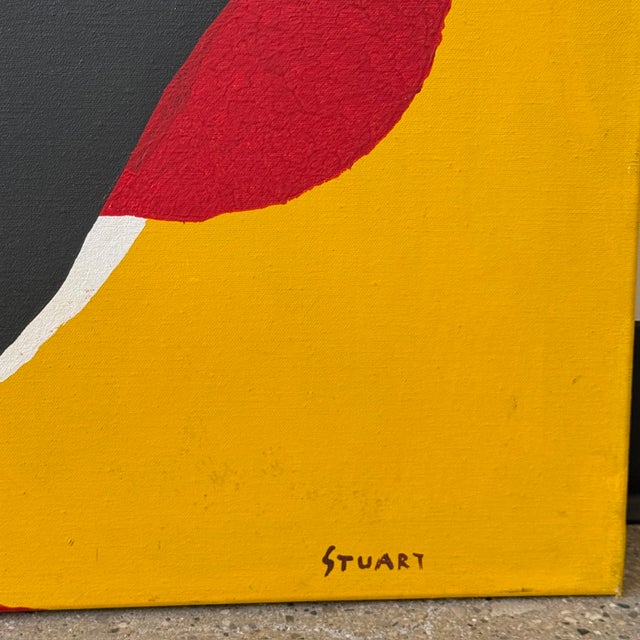 Late 20th Century Abstract Acrylic on Canvas Painting Signed Stuart For Sale - Image 4 of 5