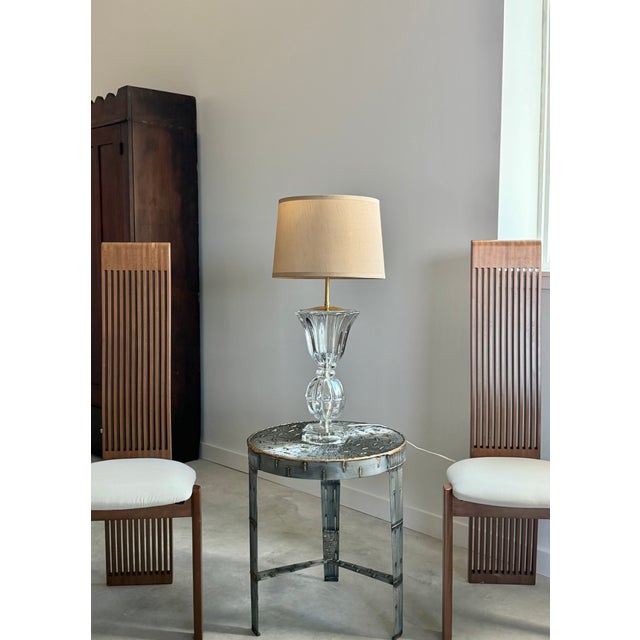 Art Vannes Vintage French Regency Crystal Art Verrier (Art Glass) Table Lamp Att. Art Vannes For Sale - Image 4 of 16