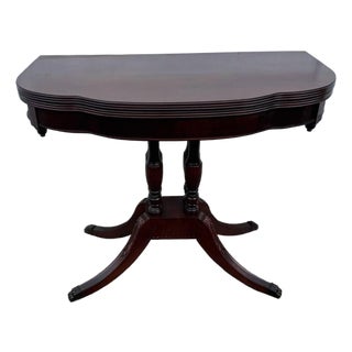 Mid 20th Century Federal Duncan Phyfe Style Mahogany Flip Top Card Game Table /Console Table by J B Van For Sale