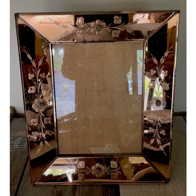 Wood Pink Mirrored Picture Frame, 1950s For Sale - Image 7 of 7