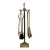 Antique Peerage Brass Fireplace Tools. 4 Pieces Plus Stand For Sale