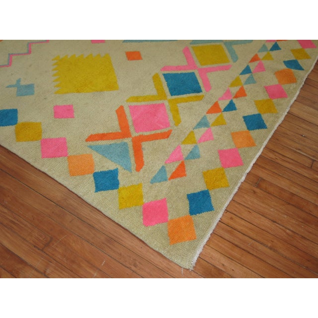 Eclectic Vintage Turkish Rug For Sale - Image 4 of 6