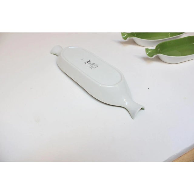 Green Set of Six Vintage Green FöRM Corn on the Cob Dishes by Shenango China For Sale - Image 8 of 9