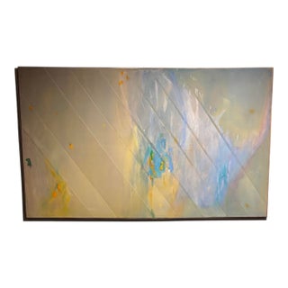 1970s Abstract Oil Painting on Stretched Canvas 50 In. X 85 In. For Sale