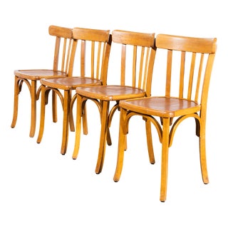 Luterma Honey Dining Chairs in Oak and Bentwood by Marcel Breuer, 1950s, Set of 4 For Sale