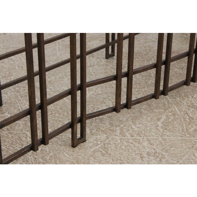 French Style Iron & Steel Base Stone Top Console Table For Sale - Image 13 of 15