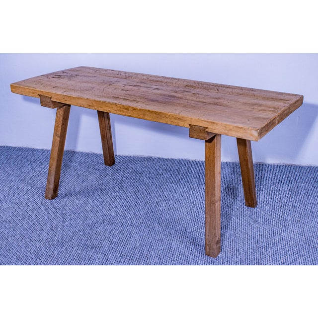 Antique Waxed Butchers Block Table, 1890s For Sale - Image 5 of 5
