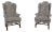 Pair of Tall Back William & Mary Style Wing Chairs For Sale