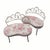 Darling pair of child-sized painted wrought iron benches in a rustic cream finish features lovely kidney shaped seats,...