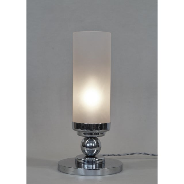 Modernist French Art Deco Cubist Table Lamp by Buiret & Debeaurain 1930s France For Sale - Image 4 of 11