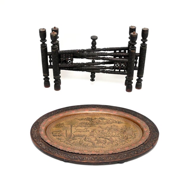Antique Indian Tray Top Coffee Table, 1880s For Sale - Image 3 of 11