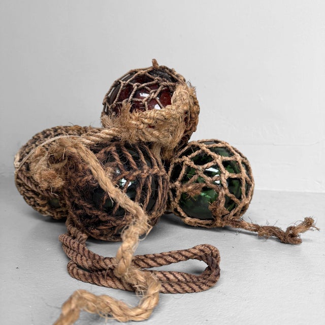 Green Japanese Ukidama Glass Fishing Floats, 1950s, Set of 5 For Sale - Image 8 of 18