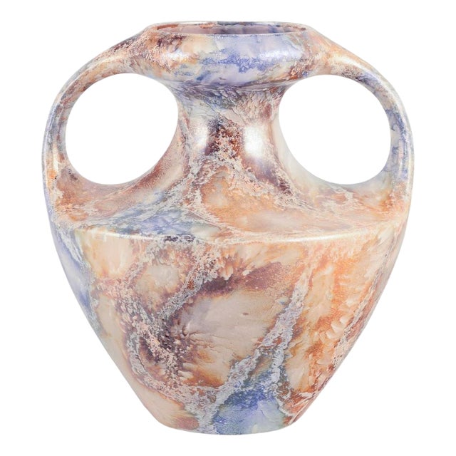 Art Deco Marmor Vase in Ceramic with Marble Decoration from Arabia, Finland, 1920s For Sale