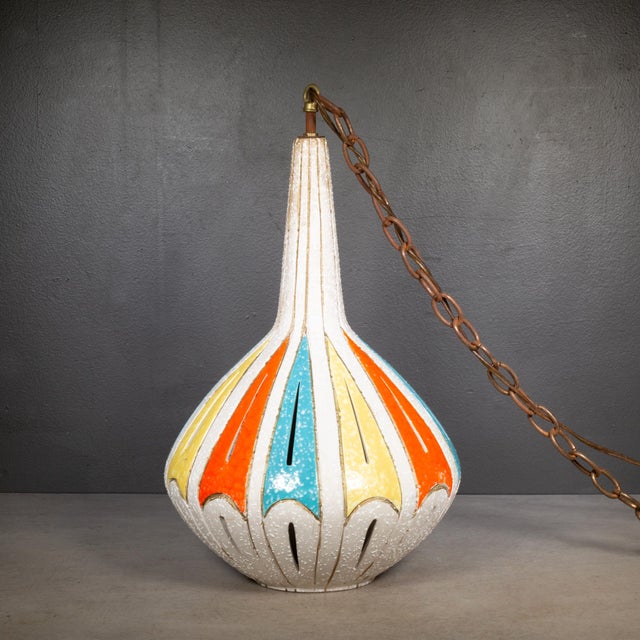 Orange Fratelli Fanciullacci Pendant Light c.1960 For Sale - Image 8 of 9