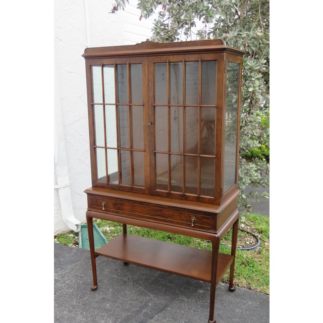 Walnut Queen Anne Legs China Display Cupboard Chairish