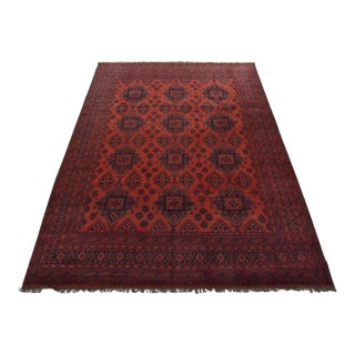 Turkmen Rug 9’11” X 12’11” Red Wool Tribal Hand-Knotted Oriental Carpet For Sale