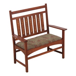 Stickley Harvey Ellis Cherry Mission Style Settee For Sale