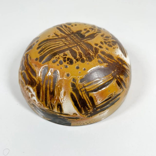 1960s Hanova of Pasadena Brown Enamel Lava Bowl California For Sale In San Diego - Image 6 of 8
