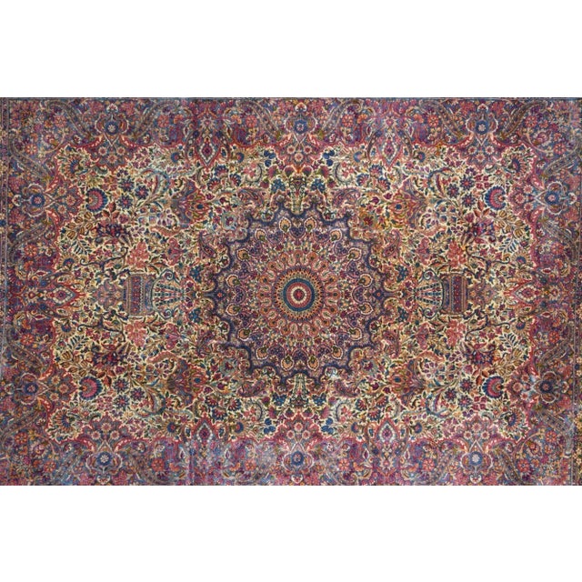 Textile Antique Lavar Kerman Rug 11'7'' X 15'6'' For Sale - Image 7 of 11