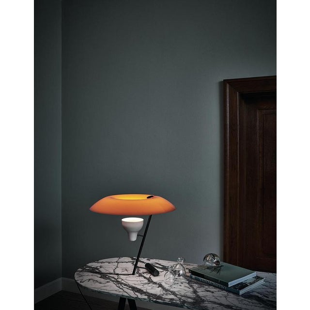 Model 548 Lamp in Burnished Brass with Orange Difuser by Gino Sarfatti for Astep For Sale - Image 6 of 13