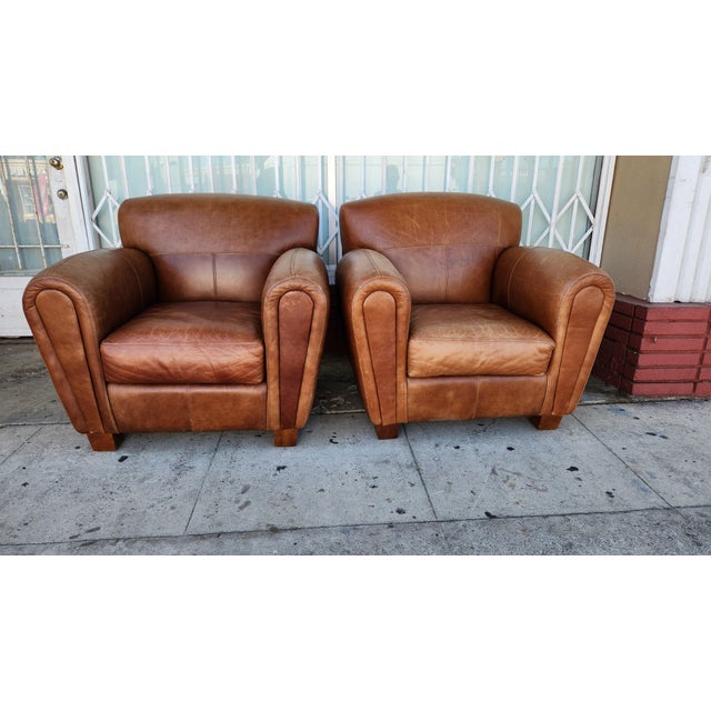 Thomasville 1980s Pair of Thomasville Leather For Sale - Image 4 of 10