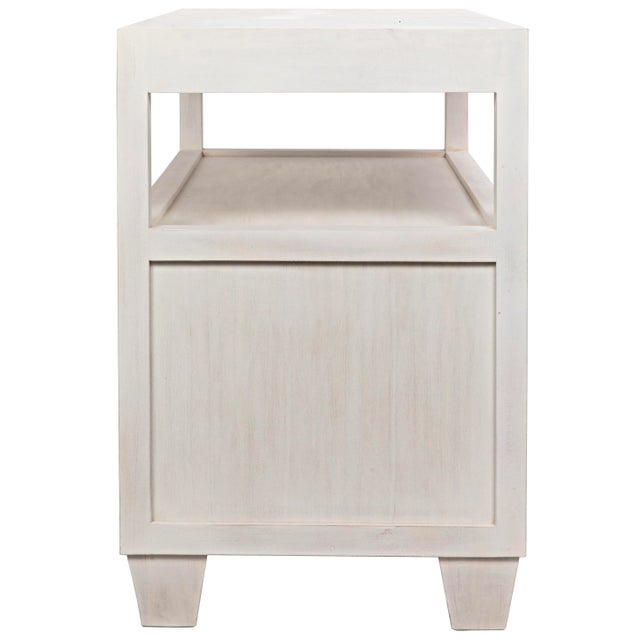 Wood NOIR 2-Drawer Side Table with Sliding Tray in White Wash For Sale - Image 7 of 10