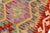 Retro Turkish Kilim Red Beige Hand-Woven Wool Rug For Sale In New York - Image 6 of 9