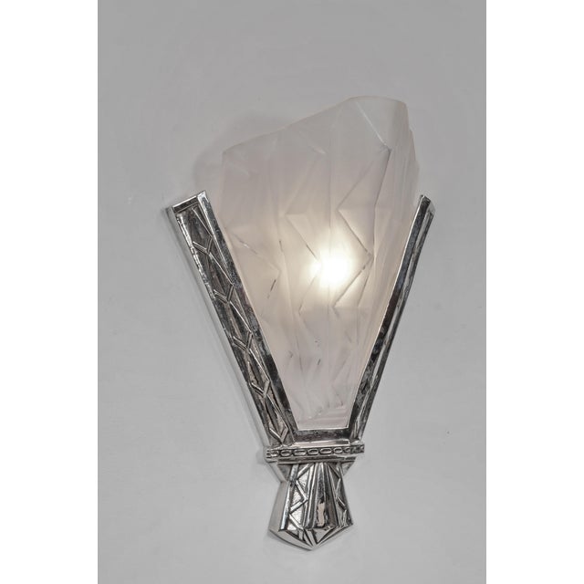 Art Deco French Art Deco Wall Sconces by Degue 1920s France - A Pair For Sale - Image 3 of 13