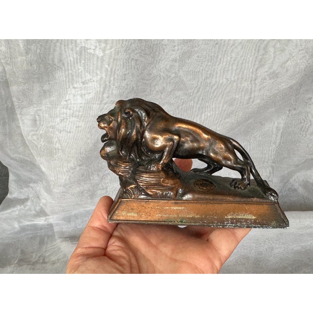 Antique Bronze Lion Paperweight For Sale - Image 12 of 12