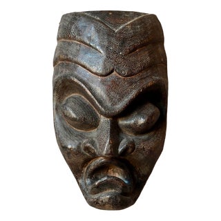 Primitive African Mask in Wood, 1960s For Sale