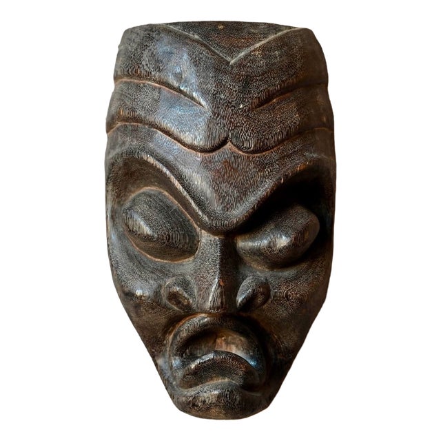Primitive African Mask in Wood, 1960s For Sale