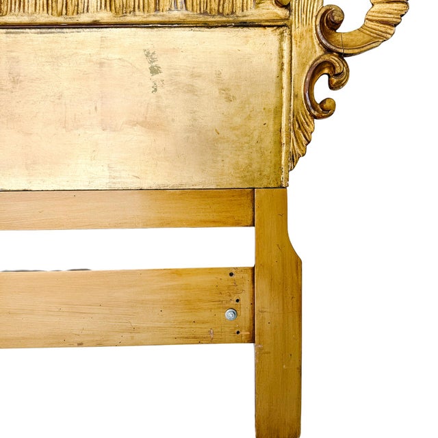 1960s Italian Rococo Louis VI King Size Headboard Carved Giltwood For Sale - Image 10 of 16