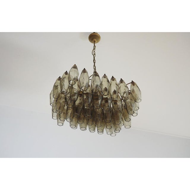Murano Poliedri Chandelier in Smoked Glasses by Carlo Scarpa, 1990 For Sale - Image 10 of 16
