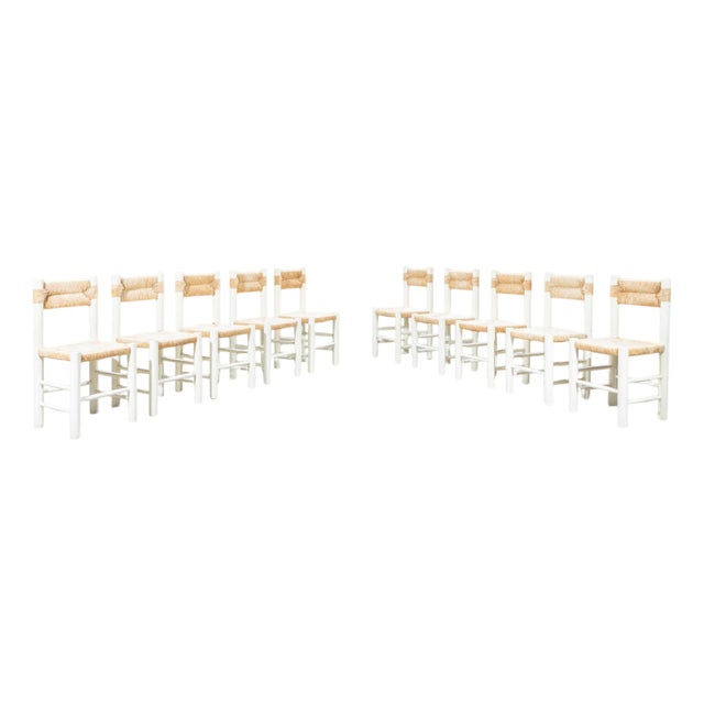 Chairs in the style of Charlotte Perriand, Set of 10 For Sale