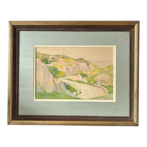 Artist M. Cully Macdonnell Hand Painted and Framed Water Color of Bermuda Signed Dated