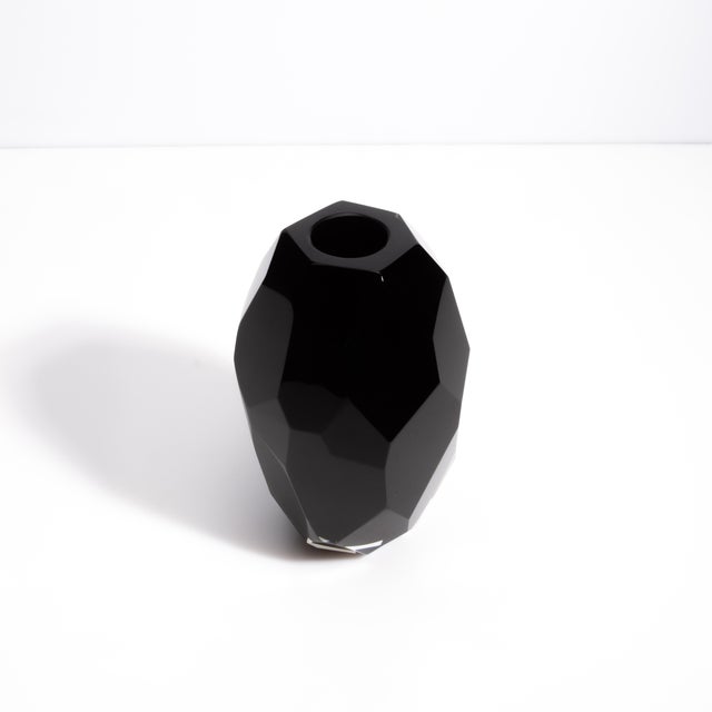 Modern Facet Vase Black S For Sale - Image 3 of 7
